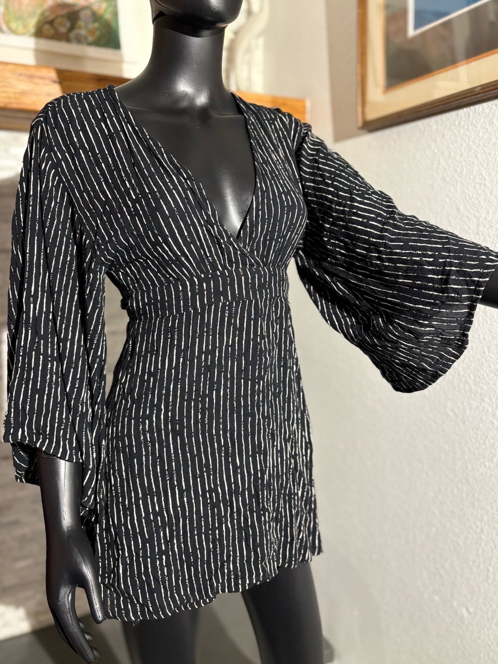 Billabong "Relax On High" Plunging Kimono, wrap-front mini dress